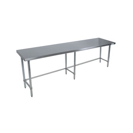 BK RESOURCES Stainless Steel Work Table Flat Top With Open Base 96"Wx24"D VTTOB-9624